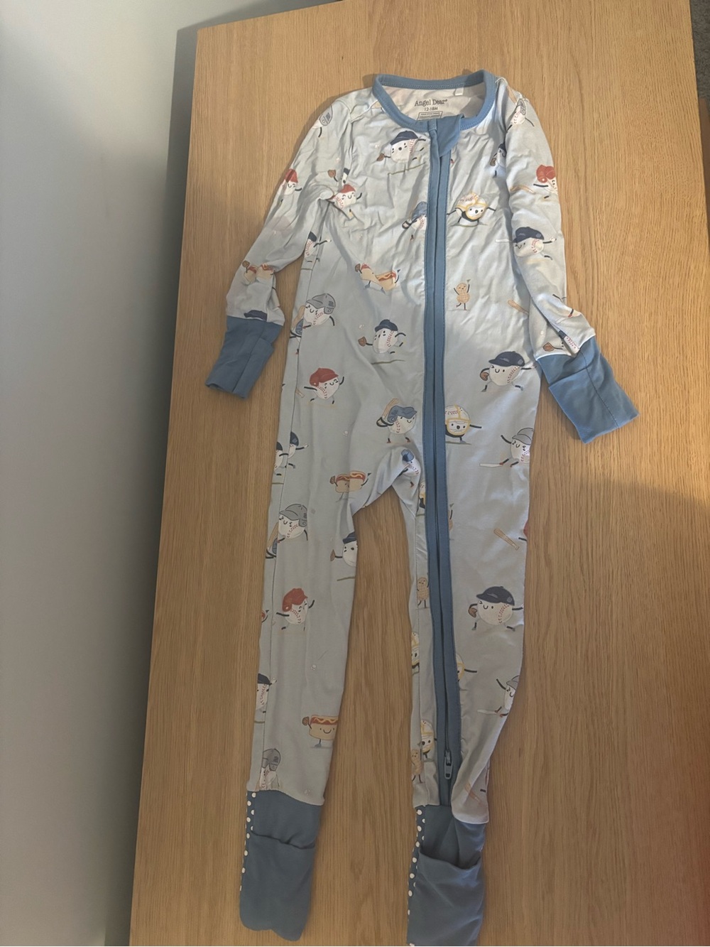Angel dear baseball romper/footie 12-18 months